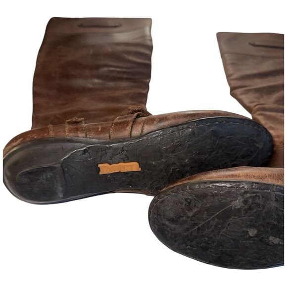 Born Brown Leather Riding Boots Women’s 8 Harness Buckle Equestrian Western - Picture 10 of 14